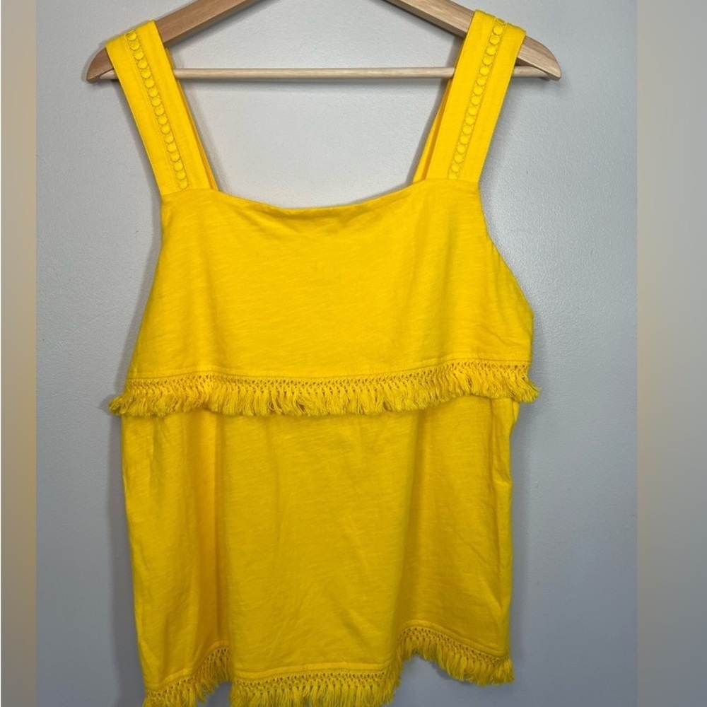 J. Crew Bright Yellow Tank with Fringe